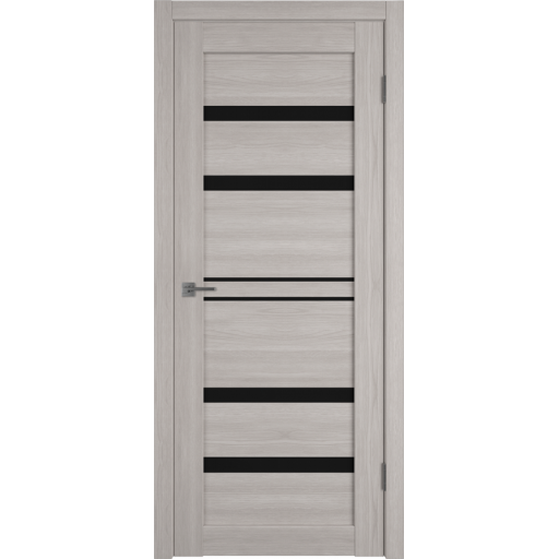 Дверь межкомнатная ВФД Атум Про X26 Дуб каменный, стекло черное "Лакобель черный"